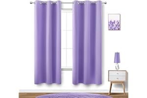 KOUFALL Lavender Curtains for Bedroom Girls 2 Panels Set Blackout Light Blocking Thermal Insulated Curtains for Teen Room Dorm Violet Lilac Purple 42 x 63 Inch Length