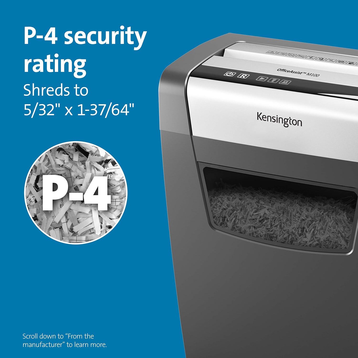 Kensington Shredder - OfficeAssist 10-Sheet Anti-Jam P4 Crosscut Security Shredder (K52075AM): Computers & Accessories