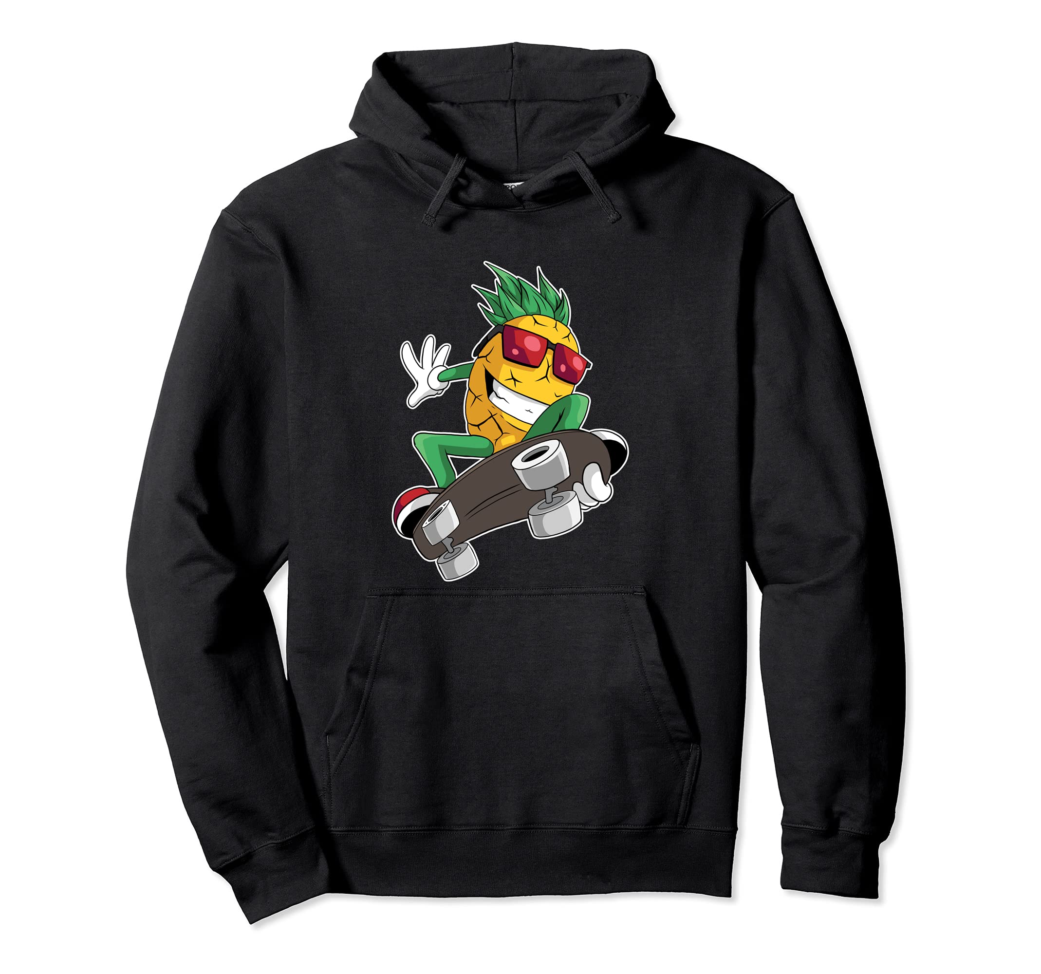 Cool Pineapple Rides Skateboard - Skater Pullover Hoodie