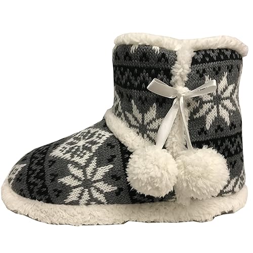 Damen Madchen Huttenschuhe Hausschuhe Warm Und Kuschelig Norweger