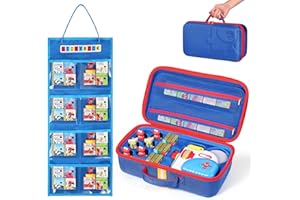 PIACLEN Large Carrying Case Compatible with Little Tikes Story Dream Machine Books Starter Set and Accessories, With Storage Organizer Bag Suitable for Books and Audio Play Character (blue)