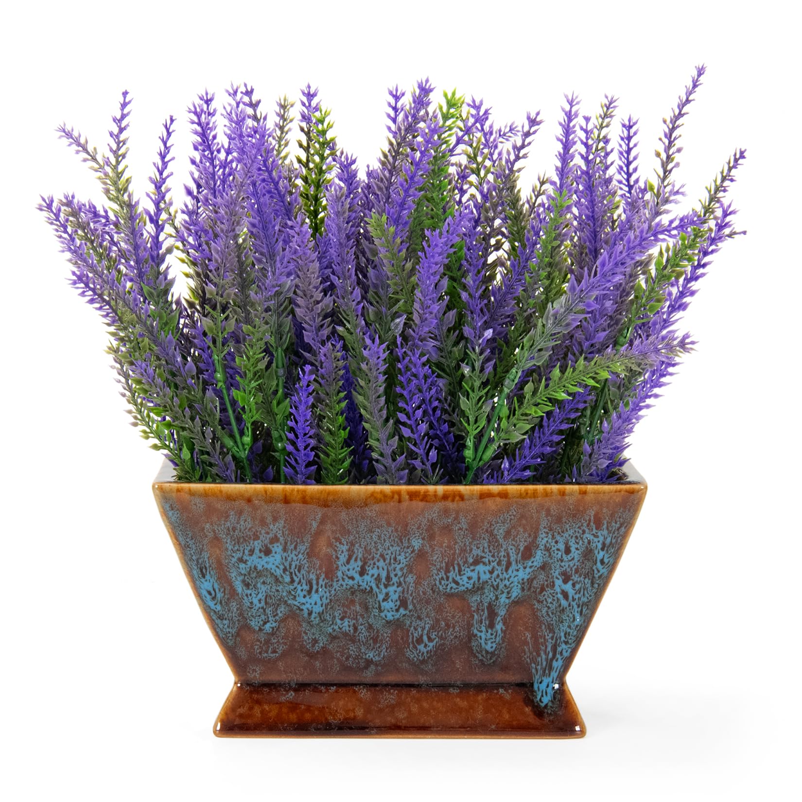 Photo 1 of SWAVOKA Faux Lavender Plant in Pot, Fake Flowers Arrangement for Table Centerpieces, Faux Plants Indoor Potted Plants Artificial Decor Fake Lavender Flowers Purple Home Office Decor for Women