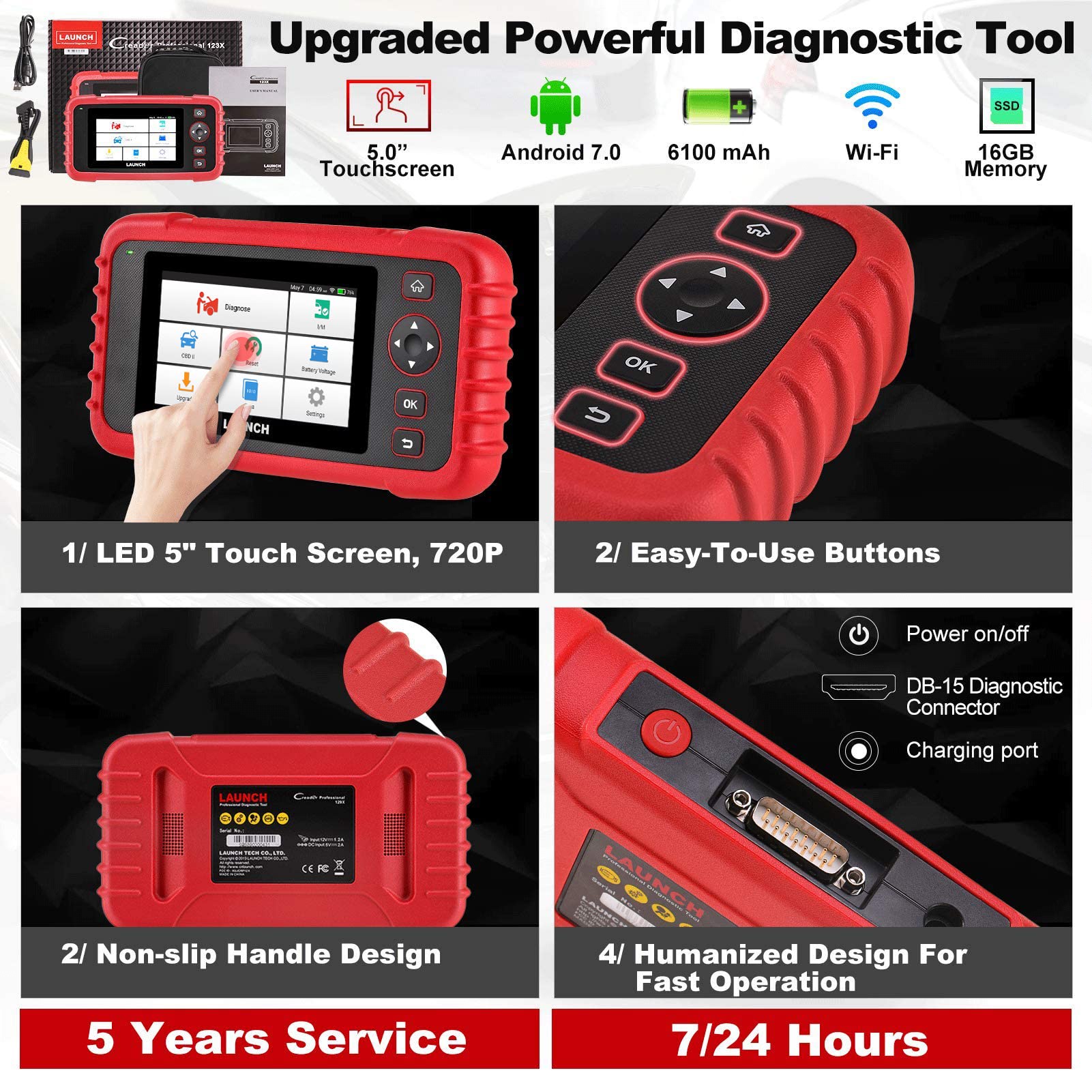 LAUNCH OBD2 Scanner CRP123X Elite Car Scanner,2024 Lifetime Free Online