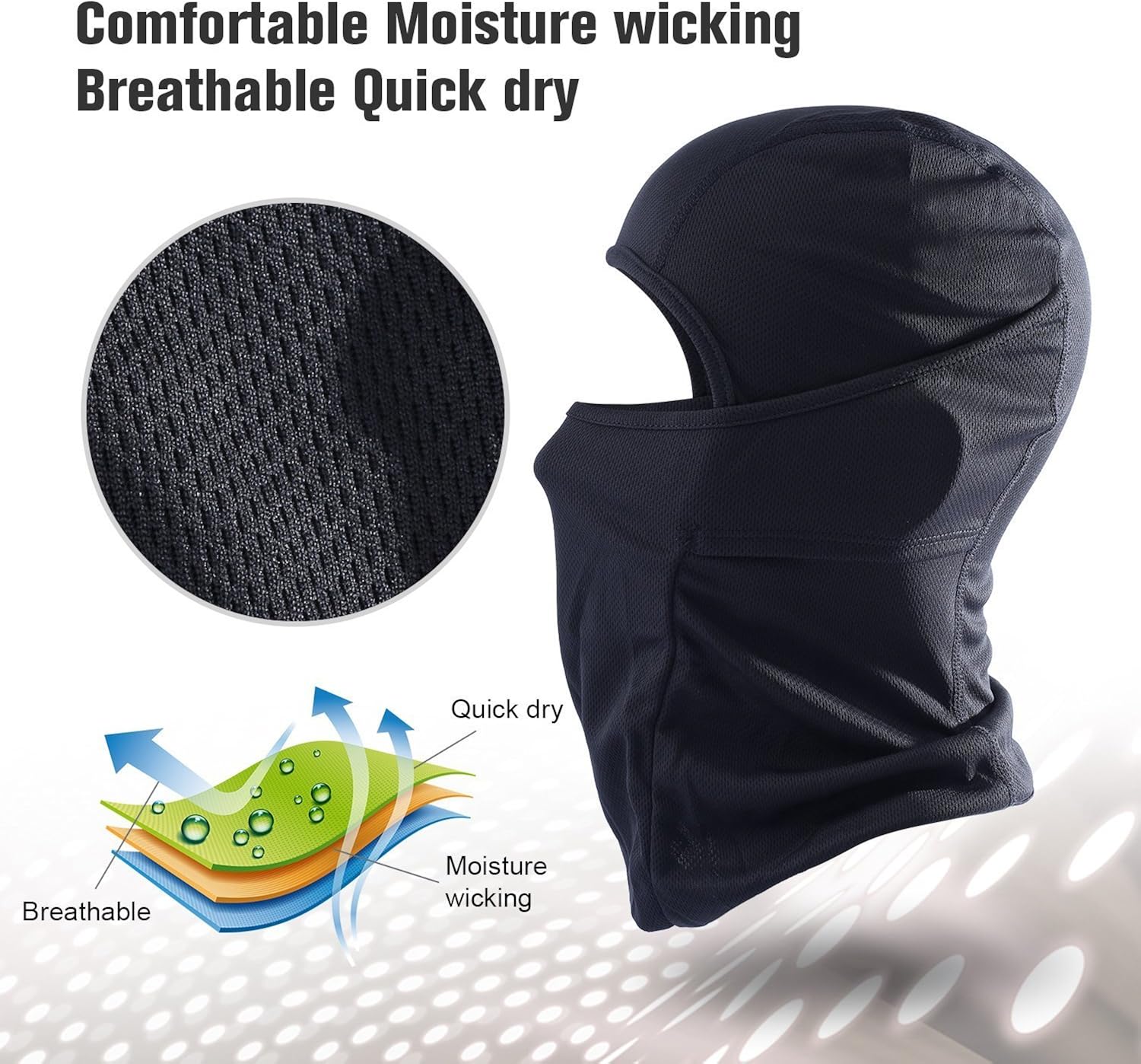 QINGLONGLIN 2 Pack Balaclava - Windproof Mask Adjustable Face Head Warmer for Skiing, Cycling, Motorcycle Outdoor Sports: Sports & Outdoors