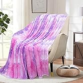 MACEVIA Tie Dye Galaxy Throw Blanket for Couch, Dreamy Purple Starry Sky Blankets and Throws, Cozy Soft Fleece Flannel Plush Blanket for Sofa Bed 260GSM, Suitable for All Seasons (Galaxy, 50"x60")