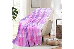 MACEVIA Tie Dye Galaxy Throw Blanket for Couch, Dreamy Purple Starry Sky Blankets and Throws, Cozy Soft Fleece Flannel Plush Blanket for Sofa Bed 260GSM, Suitable for All Seasons (Galaxy, 50"x60")