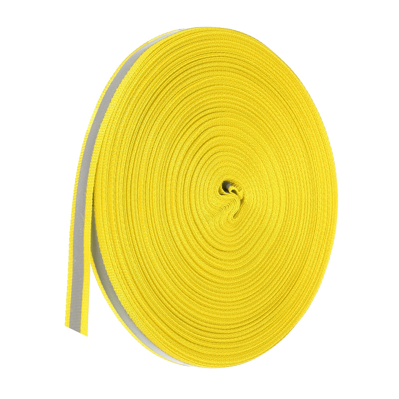 PATIKIL Reflective Tape Strip, 10mm x 50yards High Visibility Reflective Tape Sew-on DIY Warning Safety Fabric Webbing for Clothing Raincoats, Yellow