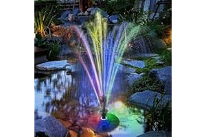 2024 Upgraded Floating Pool Fountain, SZMP 6W Pond Water Fountain Light Show with 2 Sprinkler Modes, Waterfall Fountain for Above Ground Pool, Pond, Lake, Garden, Outdoor-32.8ft Power Cord & Adapter