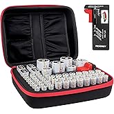 Tenergy 60-Pack Alkaline Battery Variety Set with Storage Case: Includes 24 AA, 24 AAA, 4 C, 4 D, and 4 9V 1.5V Batteries Plus Durable Battery Storage Organizer