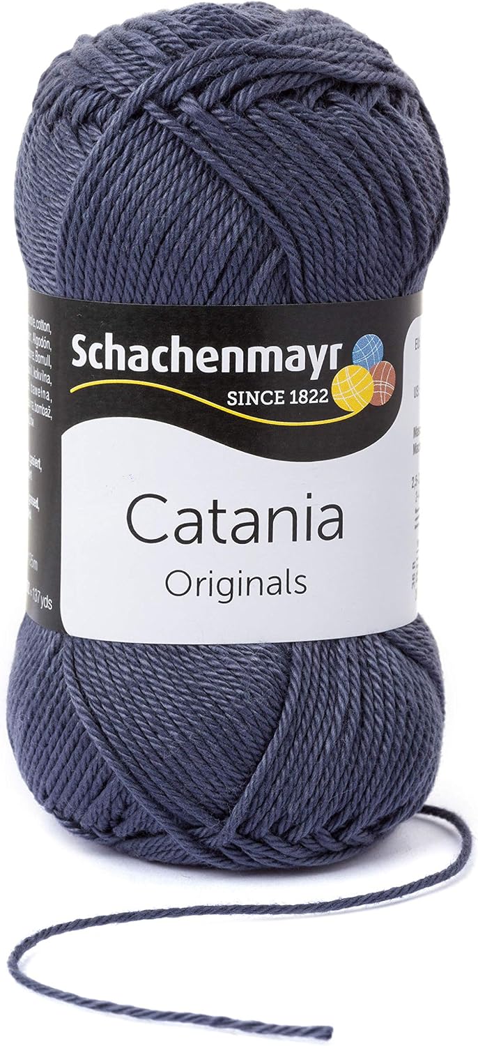 Schachenmayr Catania Hand Knitting Wool/Yarn Cotton, 11.5 x 6 cm, Cotton, graphite, 11,5 x 5,2 x 6 cm