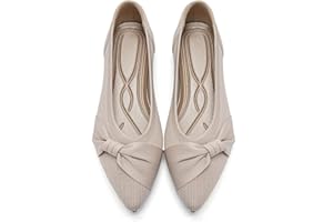 HIULYCENCE Pointed Toe Flats for Women Ballet Flats Comfortable Dressy Knit Lightweight Casual for Work Office Womens Flats