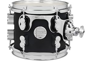 PACIFIC DRUMS PDP Concept Maple 7x8 Suspended Tom Satin Black Finish Ply with Chrome Hardware