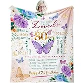 ZWERIVP 80th Birthday Gifts for Women, Best Present for 80 Year Old Woman Birthday, 1946 Present for Women Mom, Happy 80yr Bday Gifts Ideas, 80th Woman Bday Decorations Throw Blanket 50"X60"