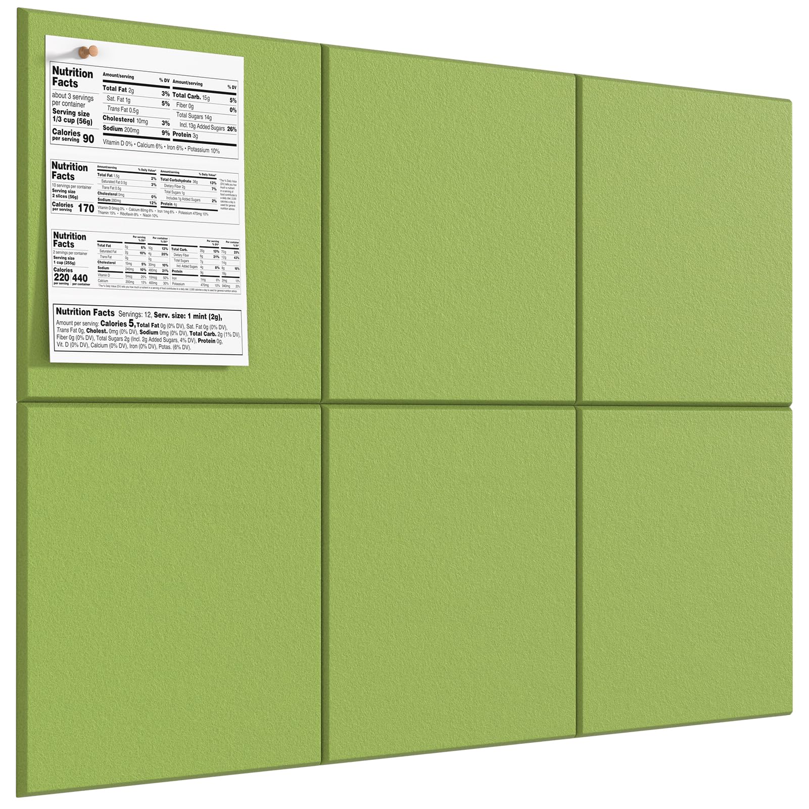 Photo 1 of MaxGear Large Cork Board for Wall 36" x 24", Forest Green Bulletin Board, 6 Pack Felt Wall Tiles with Pushpins, Cork Boards for Office Push Pin Board Tack Board Felt Board