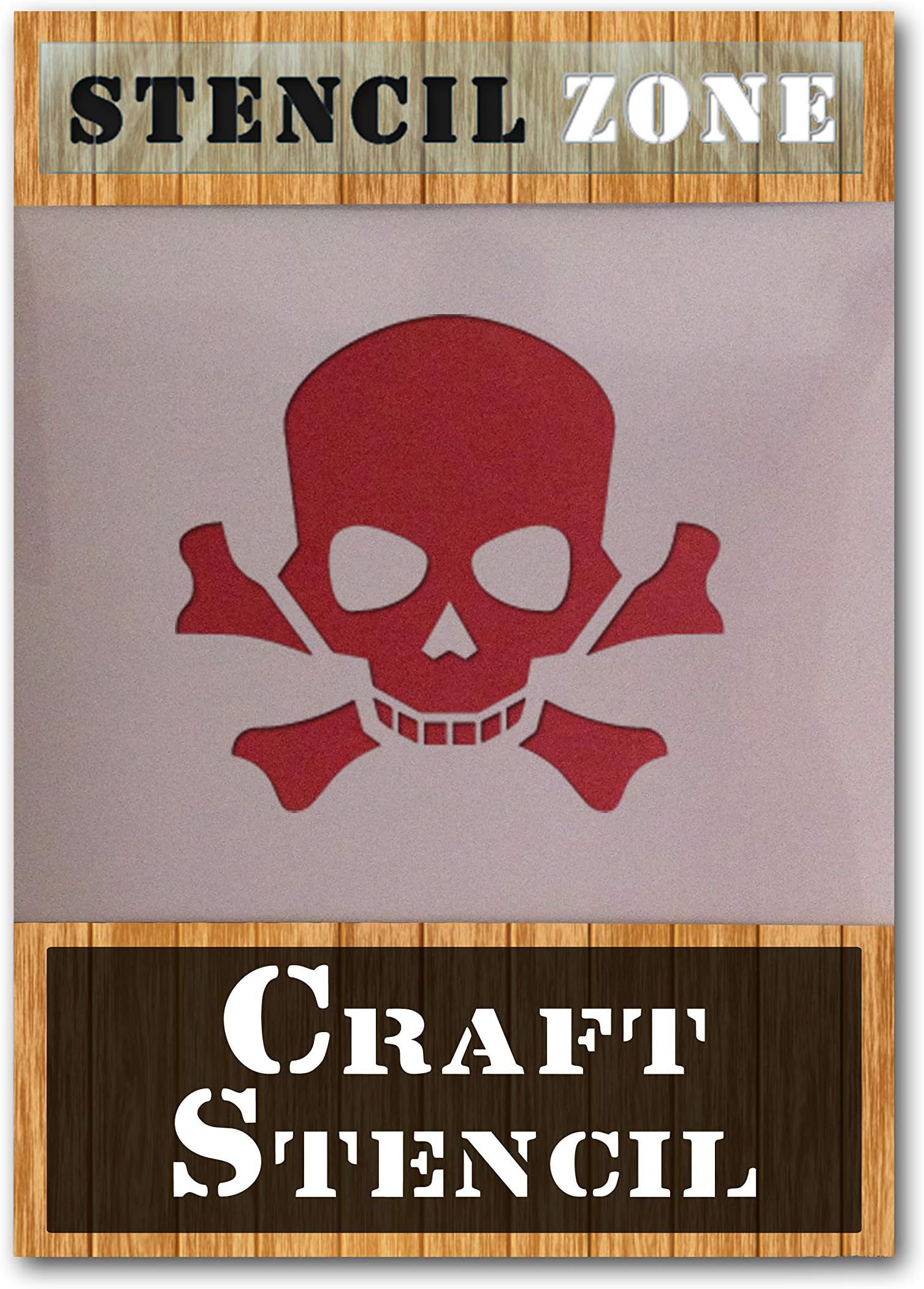 Skull Cross Bones Mylar AIRRUSH Painting Wall Art Stencil 2
