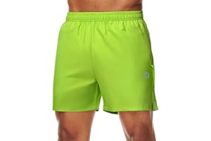 Nepest Men’s Running Athletic Shorts with Zipper Pockets 5 Inch Inseam Linerless Dry Fit Drawstring Workout Gym Shorts