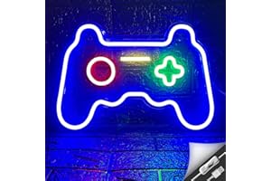 BERNICEKELLY Game Neon Sign Gamepad Shape LED Neon Lights Signs for Wall Decor Gaming Controller LED Neon Signs for Bedroom Game Room Gaming Wall Party Decoration Light Up Signs Gamer Children Teen Boys Blue