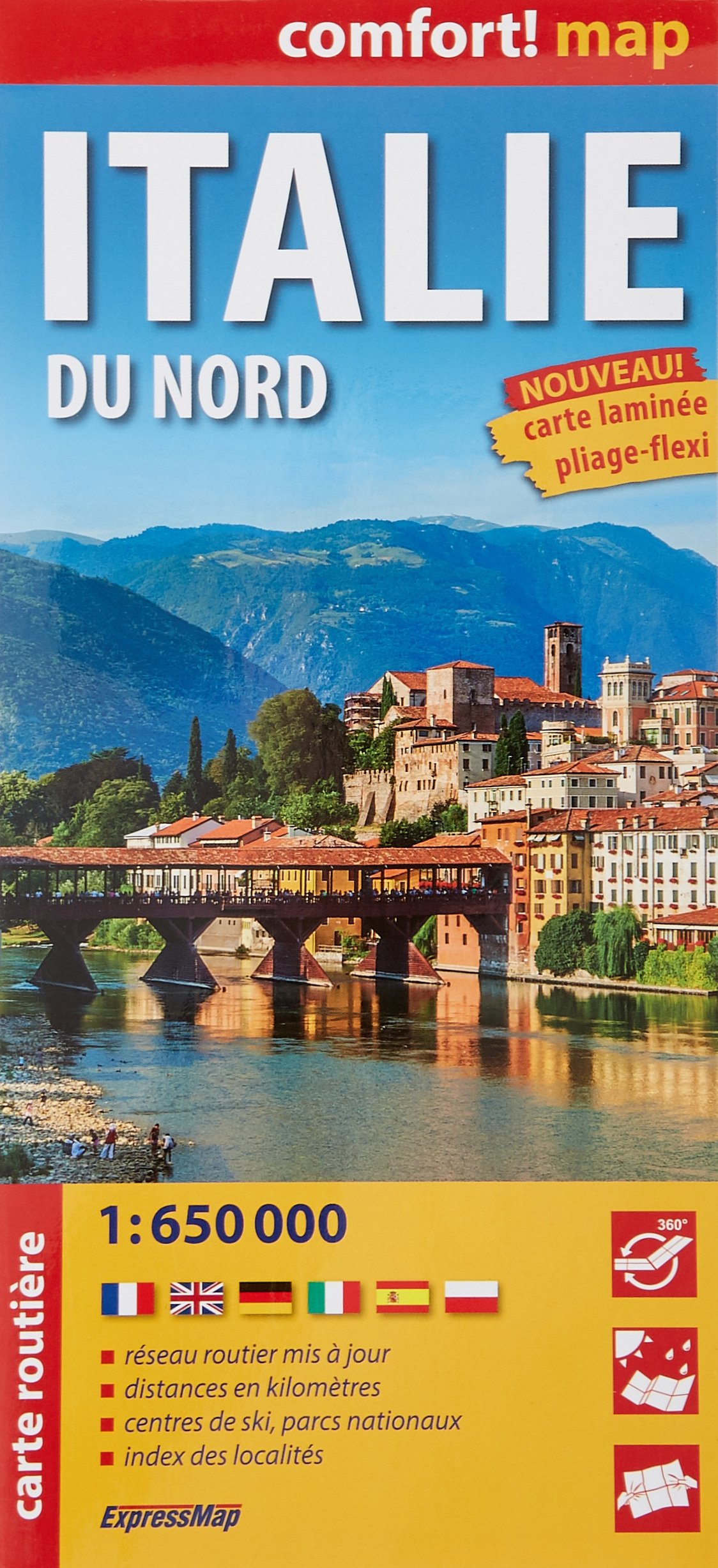 Italie Du Nord 1 650 000 Carte Laminee Grand Form Amazon Co Uk Express Map Books