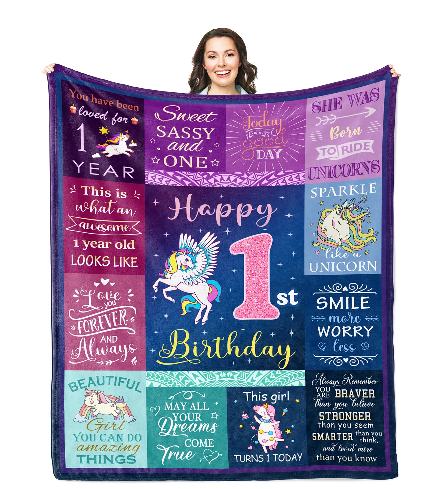 Year Old Girl Birthday Gift Blanket 50