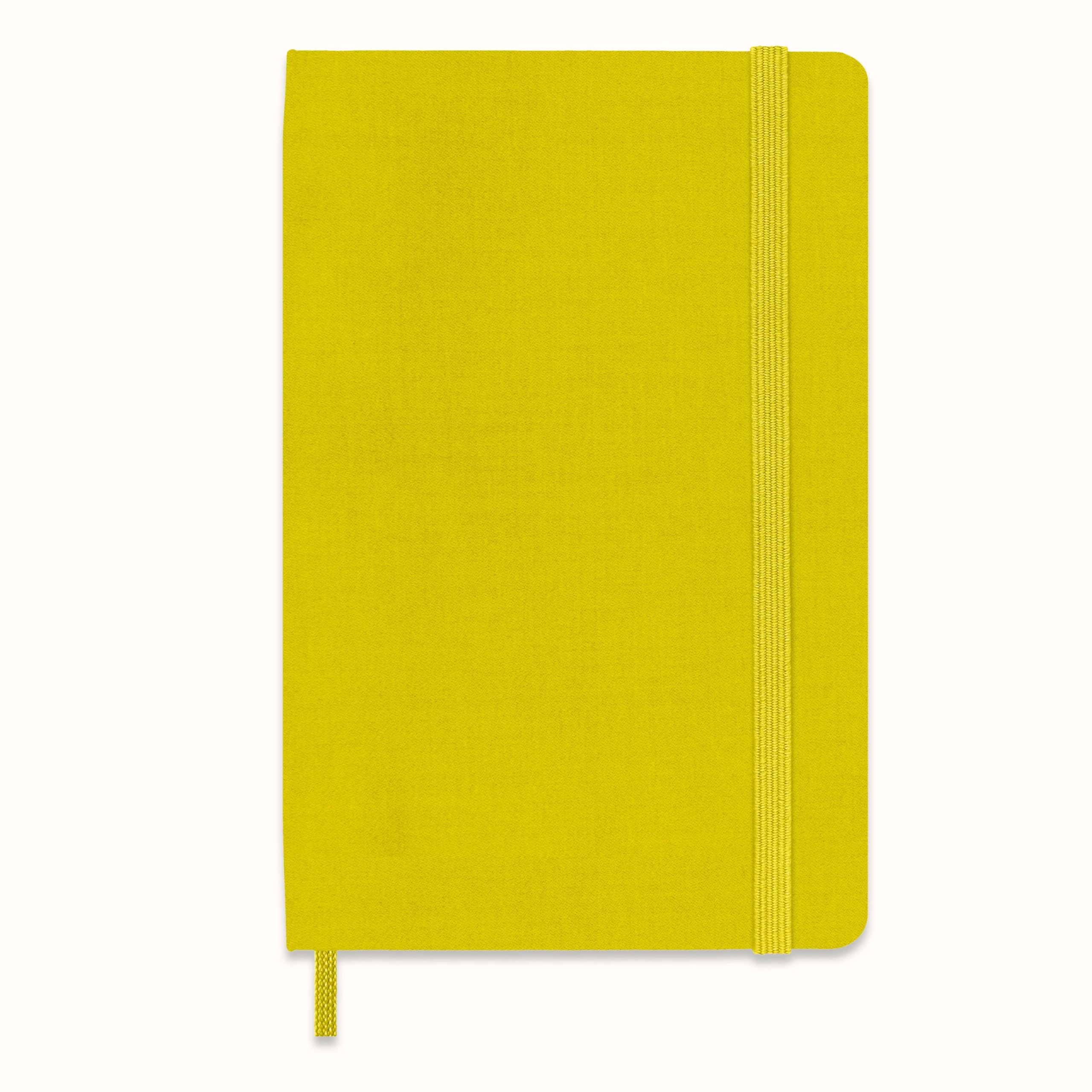 Moleskine Classic Ruled Plain Paper Notebook, Silk Hard Cover and Elastic Closure Journal, Pocket Size, Colour Hay Yellow