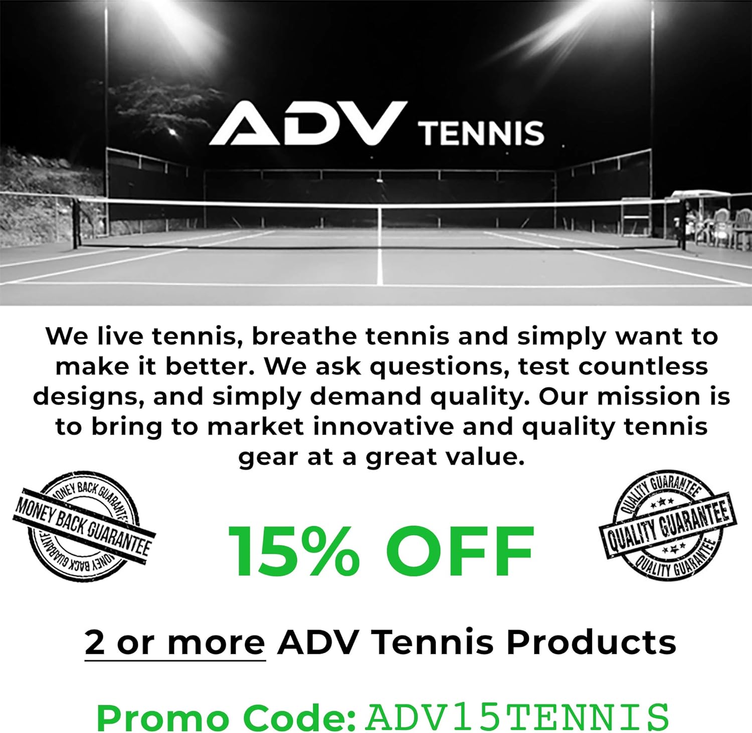 ADV Tennis Vibration Dampener - Set of 3 - Ultimate Shock Absorbers for Racket and Strings - Premium Quality, Durable, and 100% Reliable - Newest Technology (Black) : Sports & Outdoors