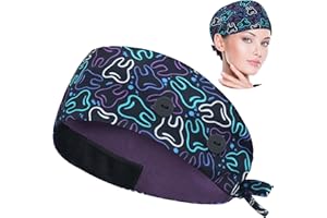 ABAMERICA Working Caps with Button and Sweatband, Adjustable Working Hats for Women Men, One Size(Tie Back or Toggle)