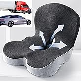 Gonexway Memory Foam Truck Seat Cushion for Truck Driver Ergonomic Driver Seat Cushion with Lumbar Support & Sciatica Relief, Ideal Car Seat Cushions for Driving & Semi Truck & Office Chair