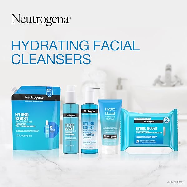 NEUTROGENA HYDRO BOOST SOOTHING MILK FACIAL CLEANSER WITH HYALURONIC ACID, HYDRATING FACE WASH GENTLY LIFTS DIRT & OIL LEAVING SOFT SOOTHED SKIN, HYPOALLERGENIC, FRAGRANCE-FREE, 7.8 FL. OZ