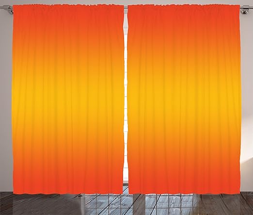 Amazon Com Ambesonne Ombre Curtains Tropical Sunset Inspired