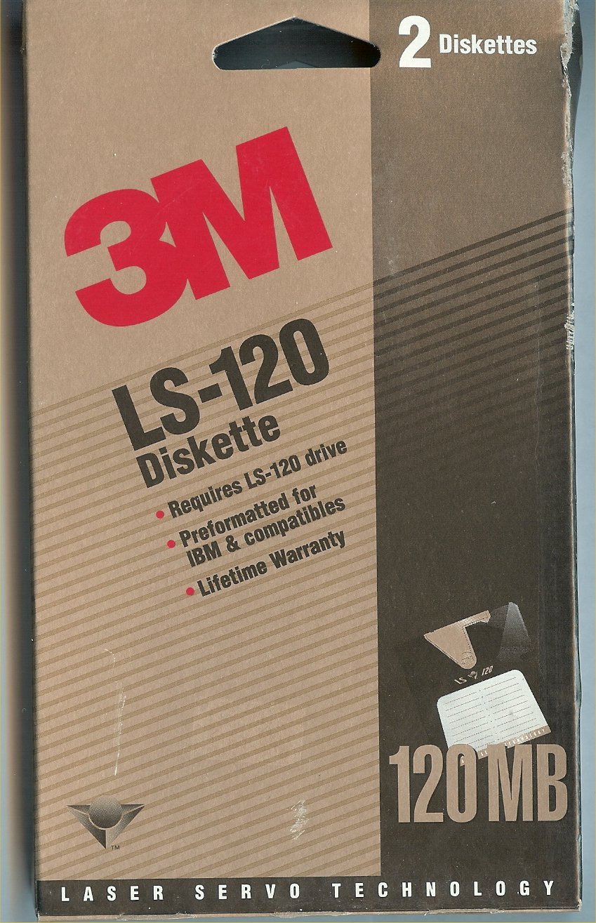 3m LS-120 Diskette, IBM formatted SuperDisk media - 2 pack