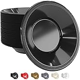 Party Solids 12 Oz Black Plastic Bowls Disposable Bowls for Hot Food Soup 50 Pcs - For Soup, Salad, Cereal, Desserts & Party Supplies