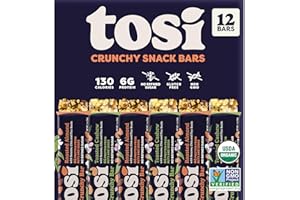 Tosi Almond and Cashew Protein Bars Combo, Plant Based with Nuts, Gluten-Free Crunchy Snacks, Vegan, Organic, Flax & Chia Seeds, Soy-Free, Omega 3s, 5G Protein, 1 oz, 12-Pack
