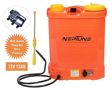 NEPTUNE SIMPLIFY FARMING Knapsack Battery Operated 16L Double Pump Garden Sprayer BS-13-Plus