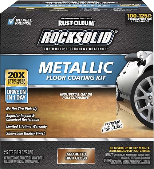 Buy Rust Oleum 299741 Rock Solid Metallic Garage Floor Coating Kit Amaretto Online At Low Prices In India Amazon In