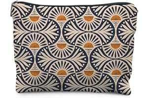 RYYCDOI Boho Makeup Bag Gifts for Women, Sunset Leaf Aesthetic Makeup Pouch