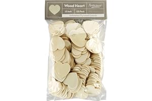 Artlicious - 125 Unfinished Wooden Heart Cutouts - 1.5 inch Plywood Cutouts