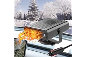 SIXCAR Car Heater, 3 in 1 Fast Heating Defrost Defogger,12V 200W Portable Car Heater Plug into Cigarette Lighter, 360 °Rotatable Handheld Windscreen Defogger Window Defroster for Car ﻿