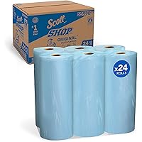 Scott® Shop Towels Original™ (55990), Blue, Big Rolls, 4 Packs of 6 Rolls, 11"x9.4" Sheets, (60 Towels/Roll, 24 Rolls/Case, 1