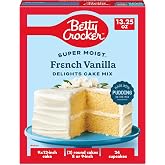 Betty Crocker Delights Super Moist French Vanilla Cake Mix, 13.25 oz | Pudding In The Mix For Moist Texture, Doubles As Cupca
