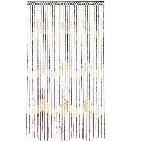 Jvl Tuscany Hanging Waves Wooden Beaded Door Curtain Screen 90 X