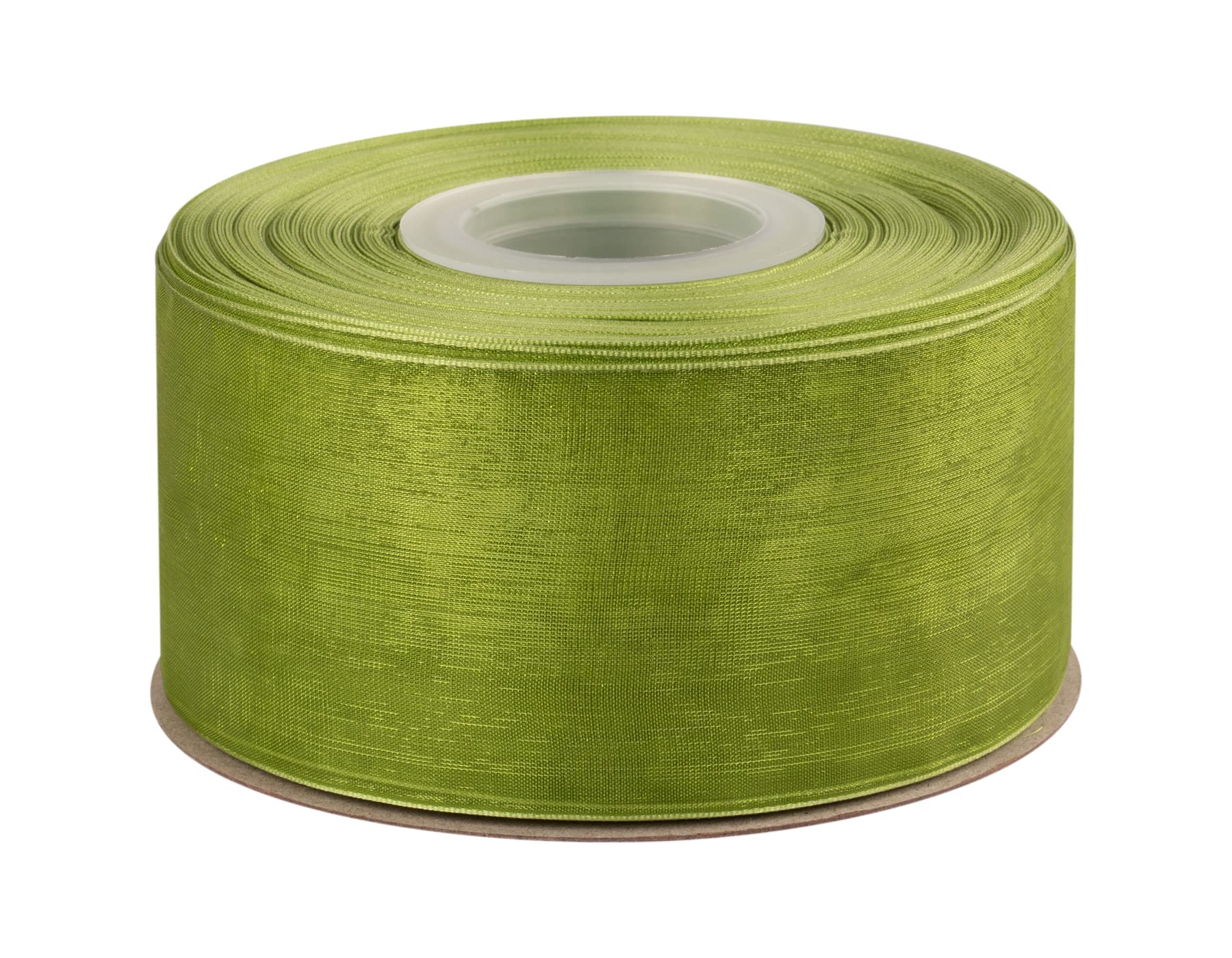 Ribbonitlux 50mm Sheer Organza Ribbon, Moss Shimmer Chiffon Ribbon 45M-Roll, Ideal for Wedding Events Christmas Decaration Making Floral Bouquets DIY Crafts