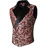 VATPAVE Mens Victorian Double Breasted Vest Gothic Steampunk Waistcoat