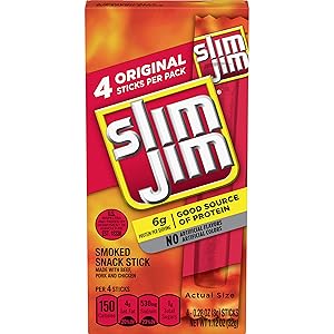 Slim Jim Snack-Sized Smoked Meat Stick, Original Flavor, 1.12 Oz.