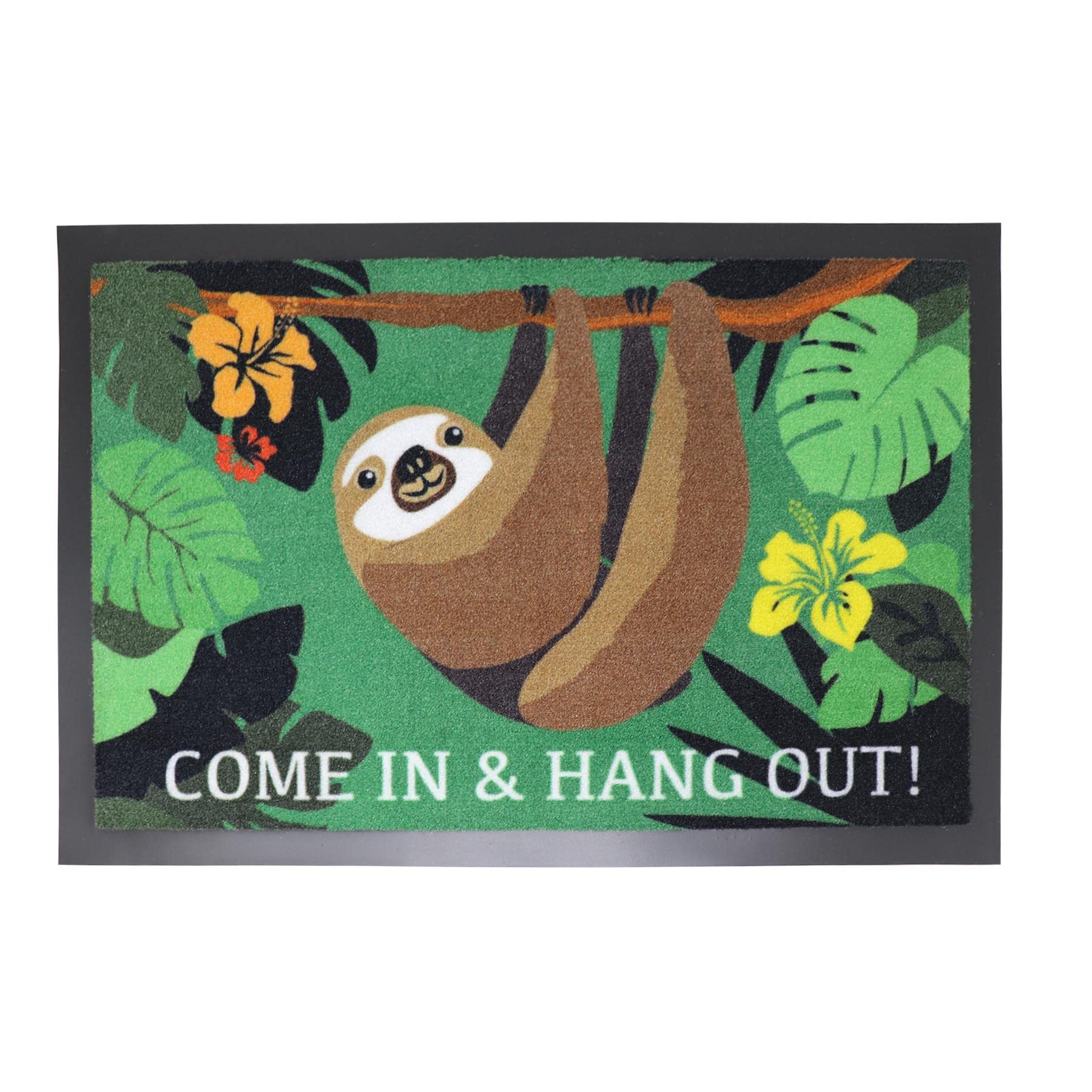 Close Up Sloth Doormat Come in and hang out