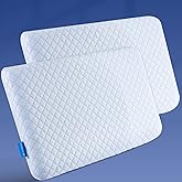 Ultra Thin Flat Pillows for Sleeping Standard Size Set of 2, Cooling Memory Foam Pillow 2.75 inch Height Ultra Thin Pillow,Slim Bed Pillows for Stomach Back Sleeper,16x25 Inch