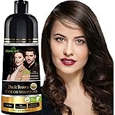 Herbishh Dark Brown Shampoo, Hair Dye Shampoo 3 in 1, 100% Grey Coverage, Hair Color for Men & Women, Long-lasting Color in 20-25 Mins, Ammonia-free, 200 ml
