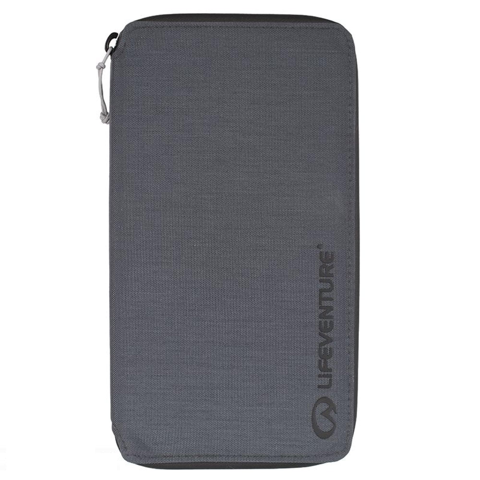 Lifeventure RFID Protected Large Travel Wallet — Zip Bifold Wallet and Passport Holder for Travel, Eco-Friendly, Recyclable Material (Grey)