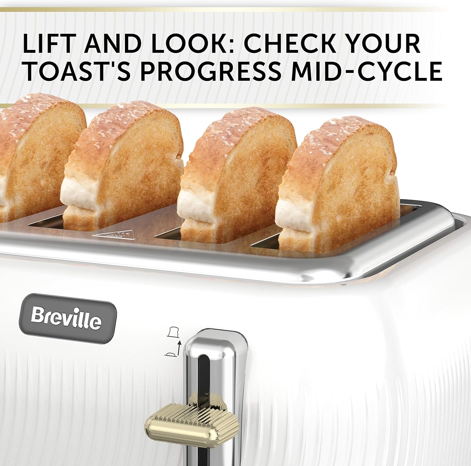 Breville Flow 4Slice Toaster with HighLift & Wide Slots White