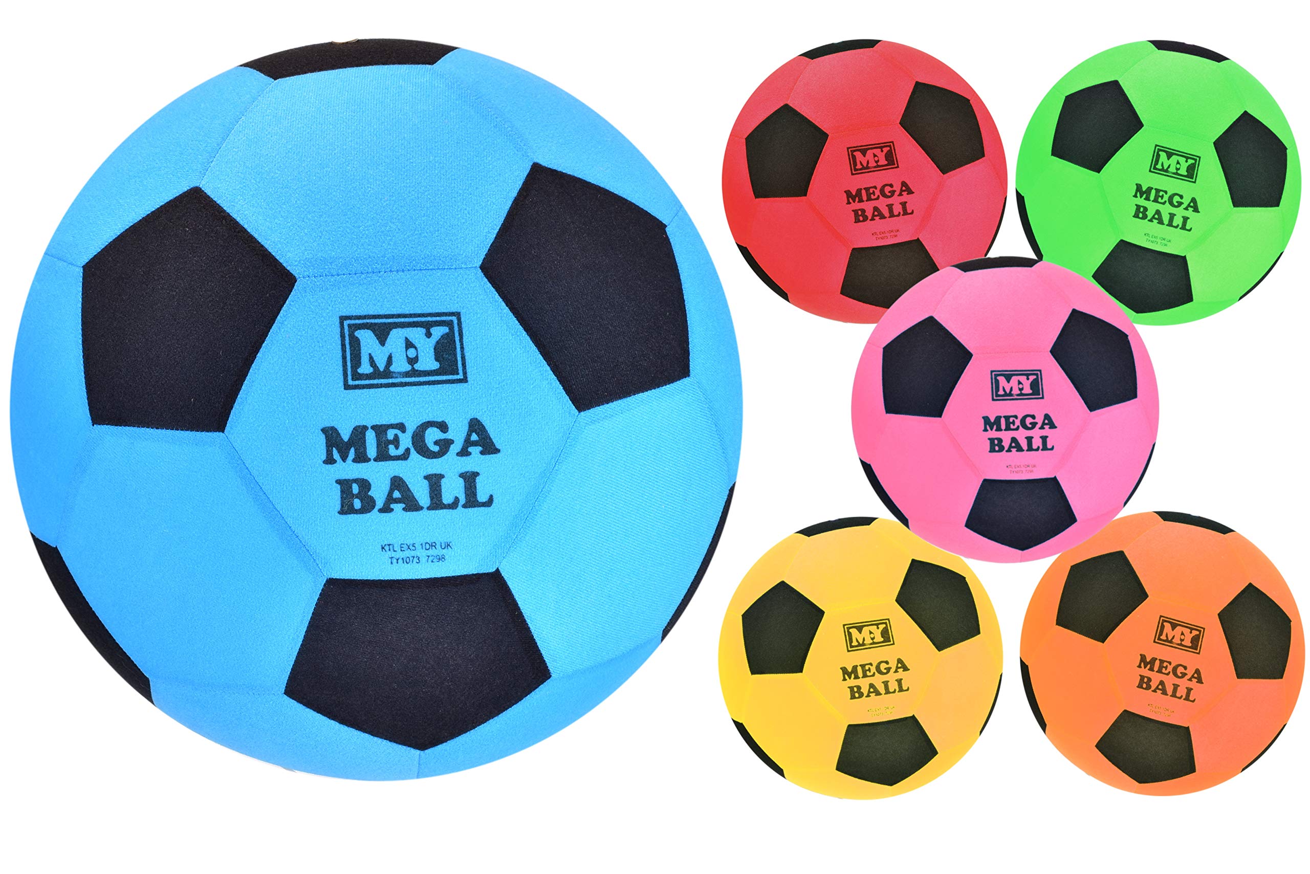 KandyToys 45cm Mega Ball - Colourful Inflatable Football in Net