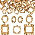 60 Pcs Mini Frame, Vintage Resin Picture Frame, Antique Photo Resin Frame DIY Small Photo Frame for Manicure Jewelry Display Frame Photography Photo Frame Home Decoration